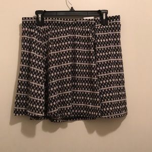 Black and White Flowy Skirt